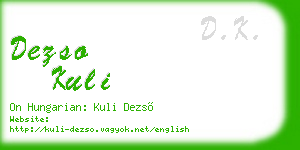 dezso kuli business card